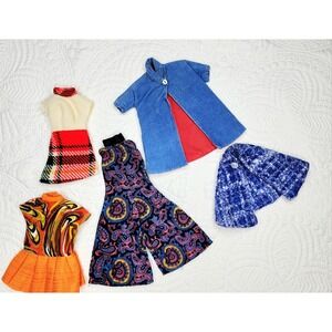 Vintage Doll Barbie 5pc Lot Clothes Accessories Jackets 70s 80s Mixed Bundle GVC